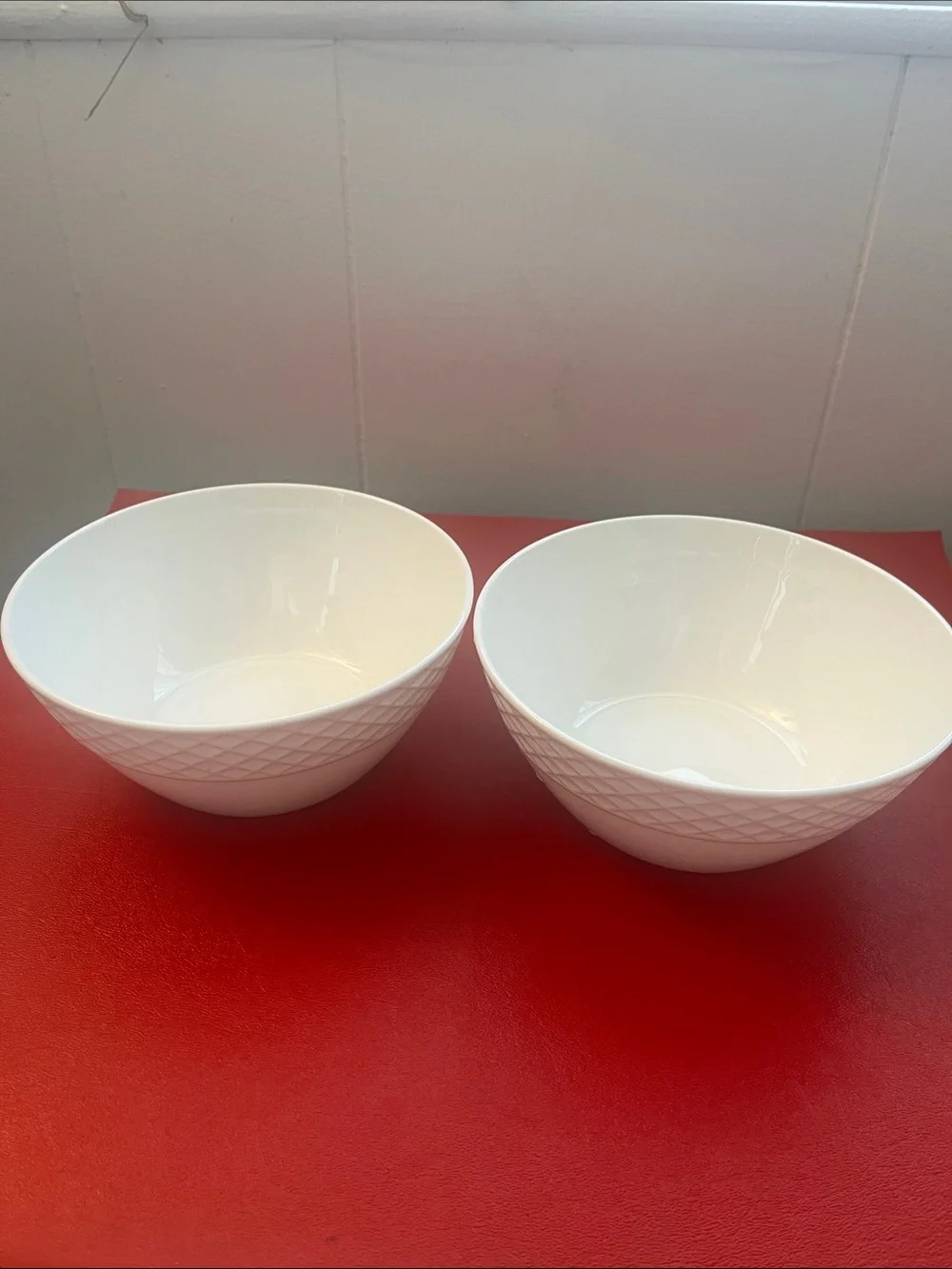 Mikasa Trellis Lattice Rim Bone China Soup Cereal Bowl 6-1/4”D 3”H Set of 2